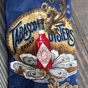 VTG TABASCO NOVELTY SILK TIE Featuring a Neptune Oysters